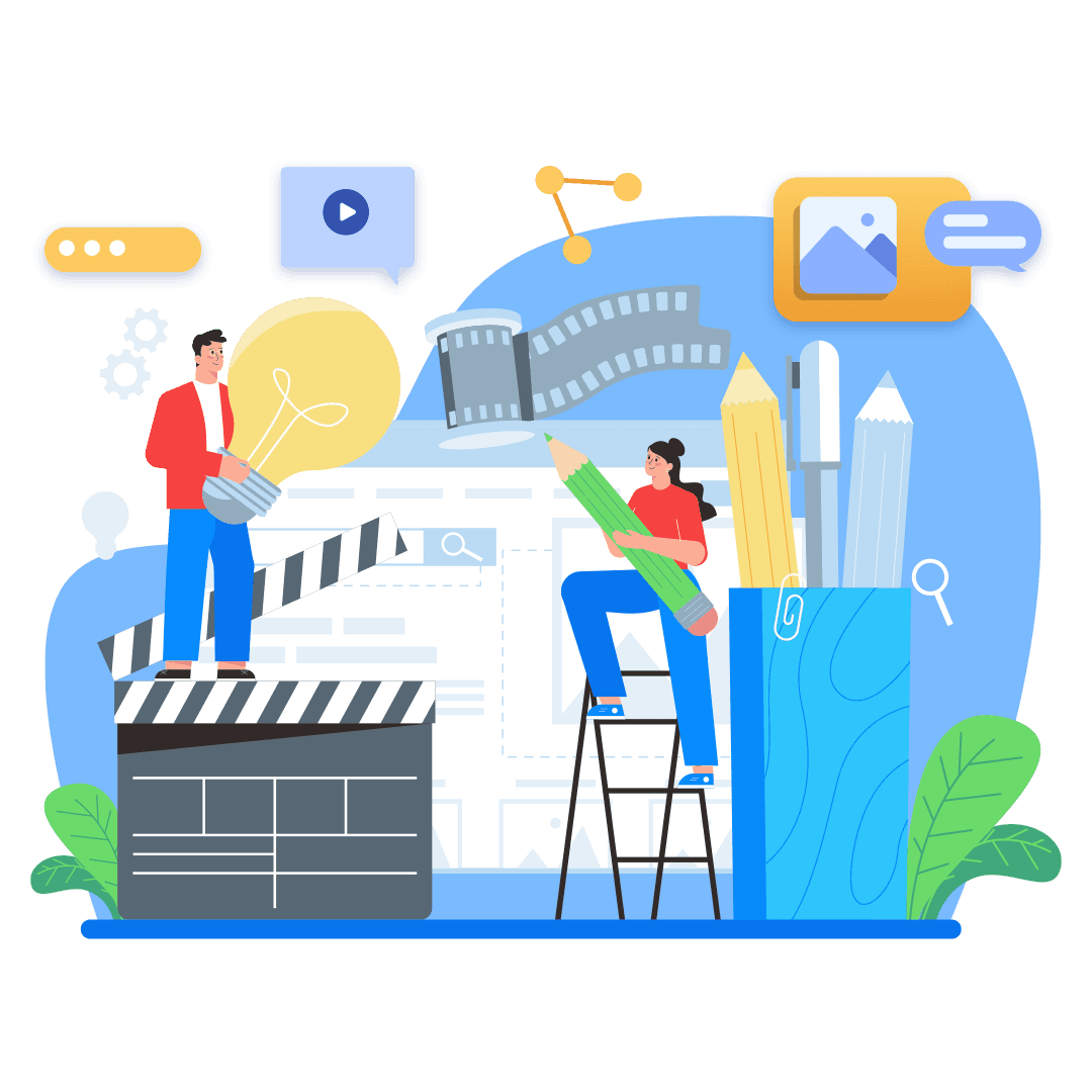 Creative team developing multimedia content, video production, graphic design, and digital marketing assets.  ?? What Do We Offer in Content Marketing Services? Services