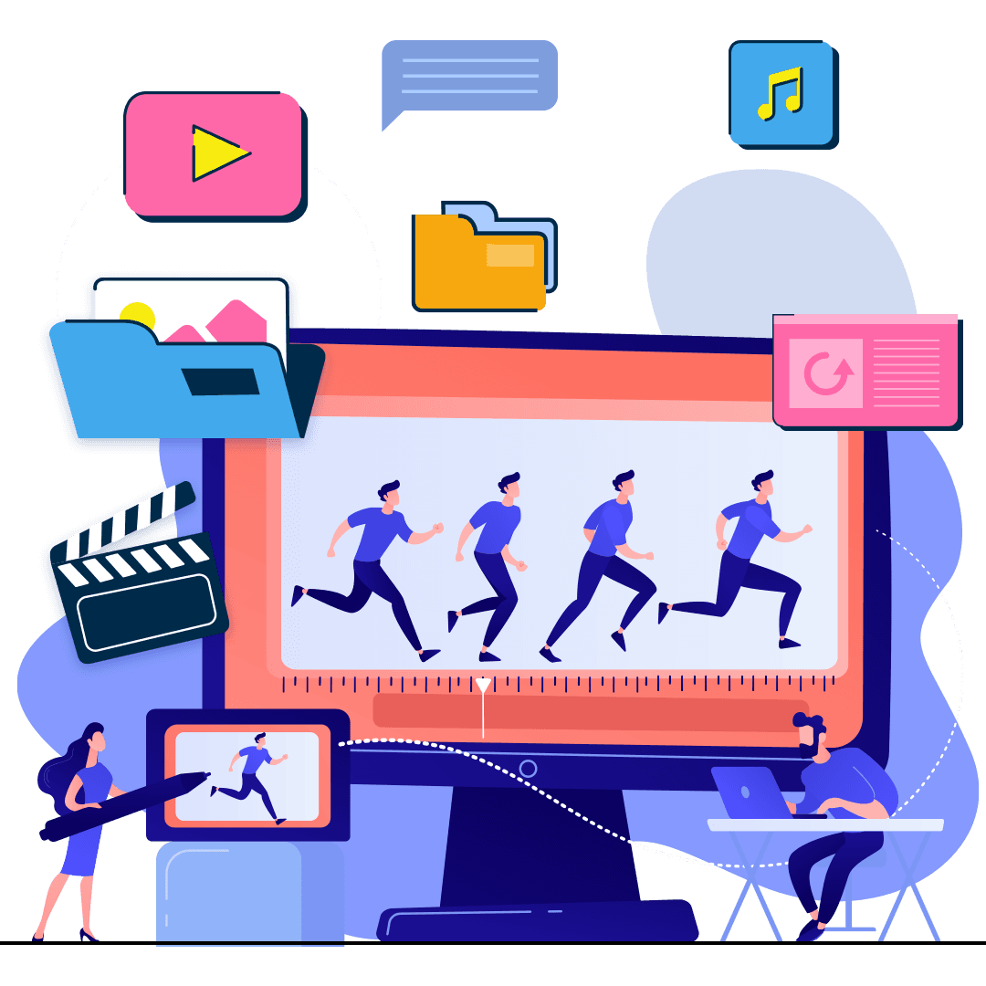 Professional video production and motion graphics editing setup with multimedia content creation tools  ?? What Do We Offer in Motion Graphics and Animation Design Services? Services