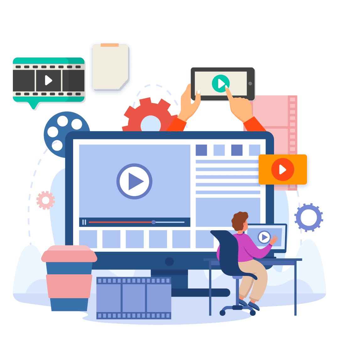 Professional motion graphics and animation editing workspace with video timeline and creative design tools 