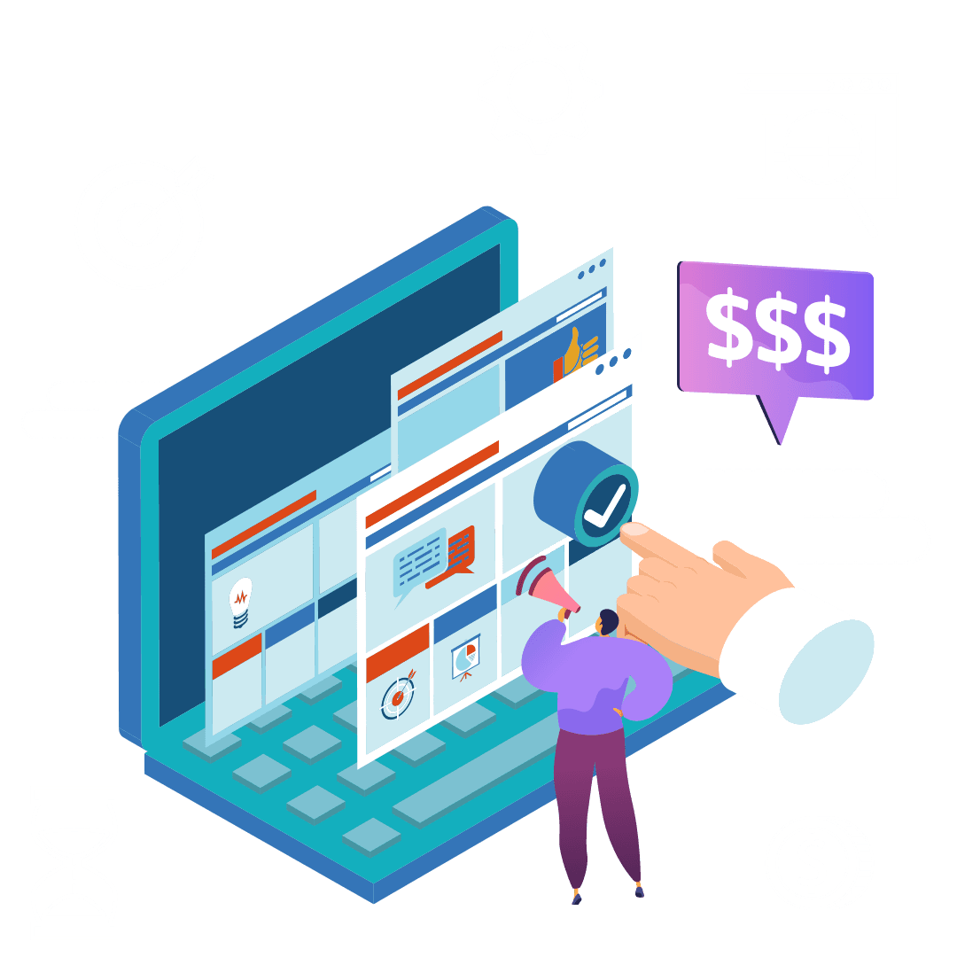 PPC advertising dashboard showing campaign management, audience targeting, and business growth analytics 