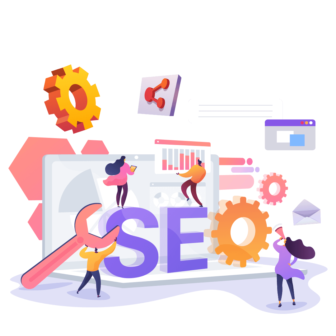 SEO analytics dashboard showing website ranking growth, keyword performance and search engine optimization metrics  